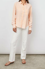 INGRID RAW HEM SHIRT - PEACH ACID WASH| Rails near me