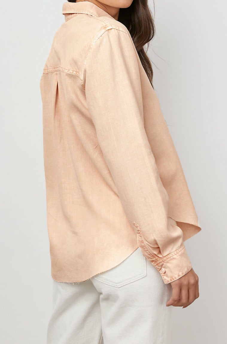 INGRID RAW HEM SHIRT - PEACH ACID WASH| Rails near me