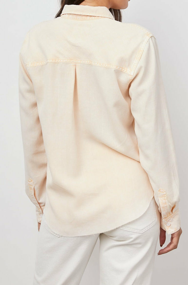 INGRID RAW HEM SHIRT - PEACH ACID WASH| Rails near me