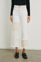 GETTY CROP WIDE LEG - ECRU PATCHWORK| Rails on sale