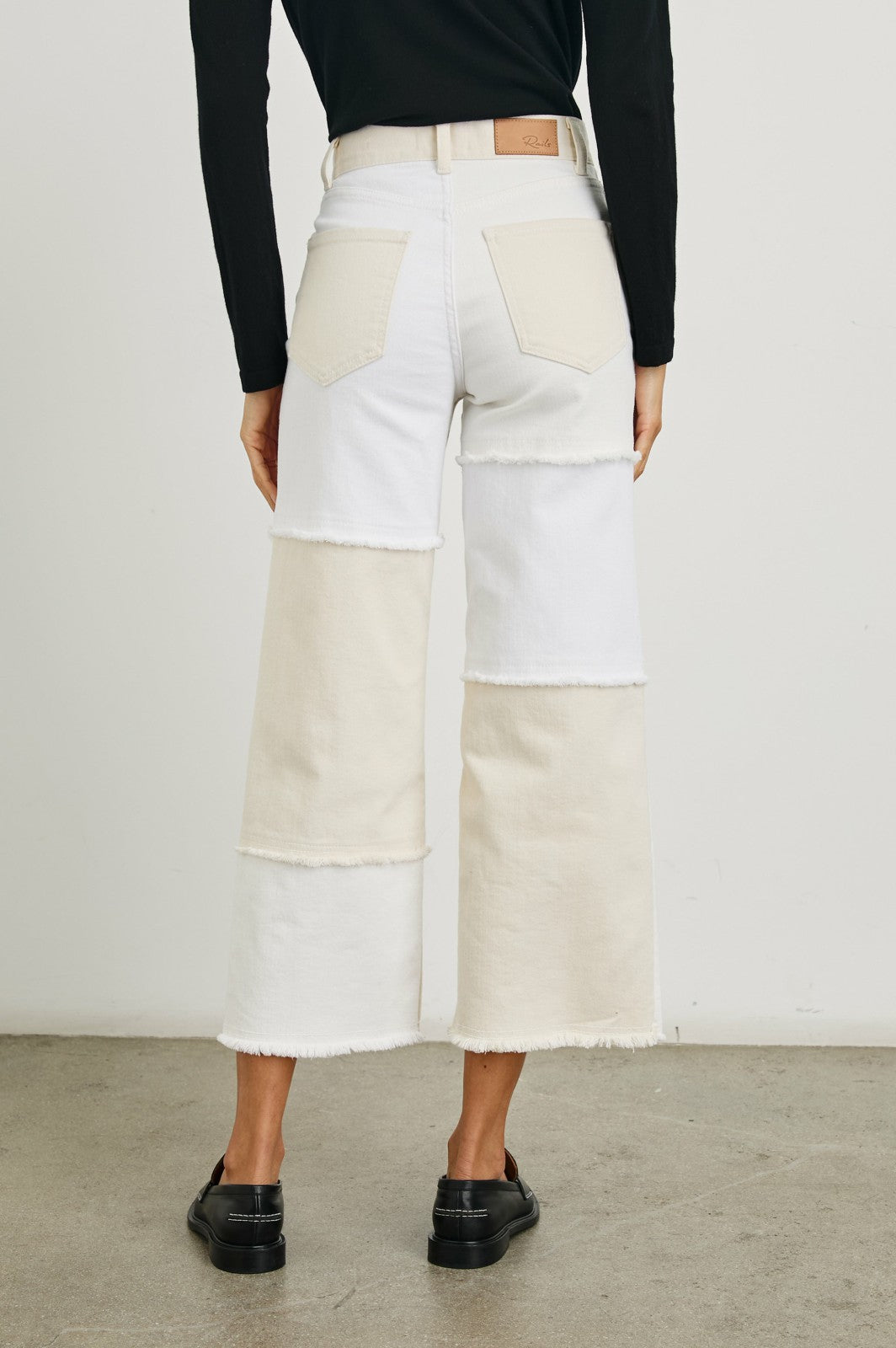 GETTY CROP WIDE LEG - ECRU PATCHWORK| Rails on sale