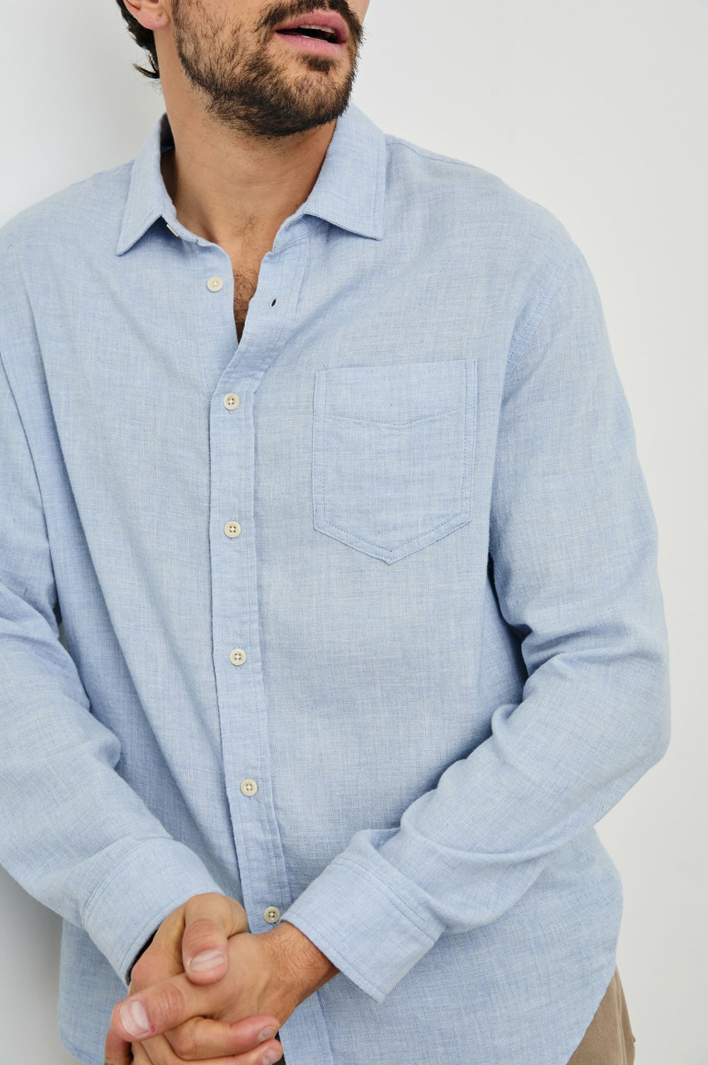 WYATT SHIRT - BLUE MELANGE| Rails online