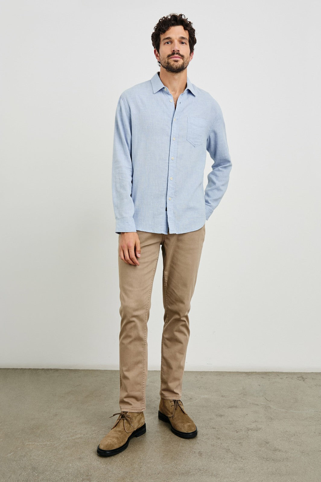 WYATT SHIRT - BLUE MELANGE| Rails online