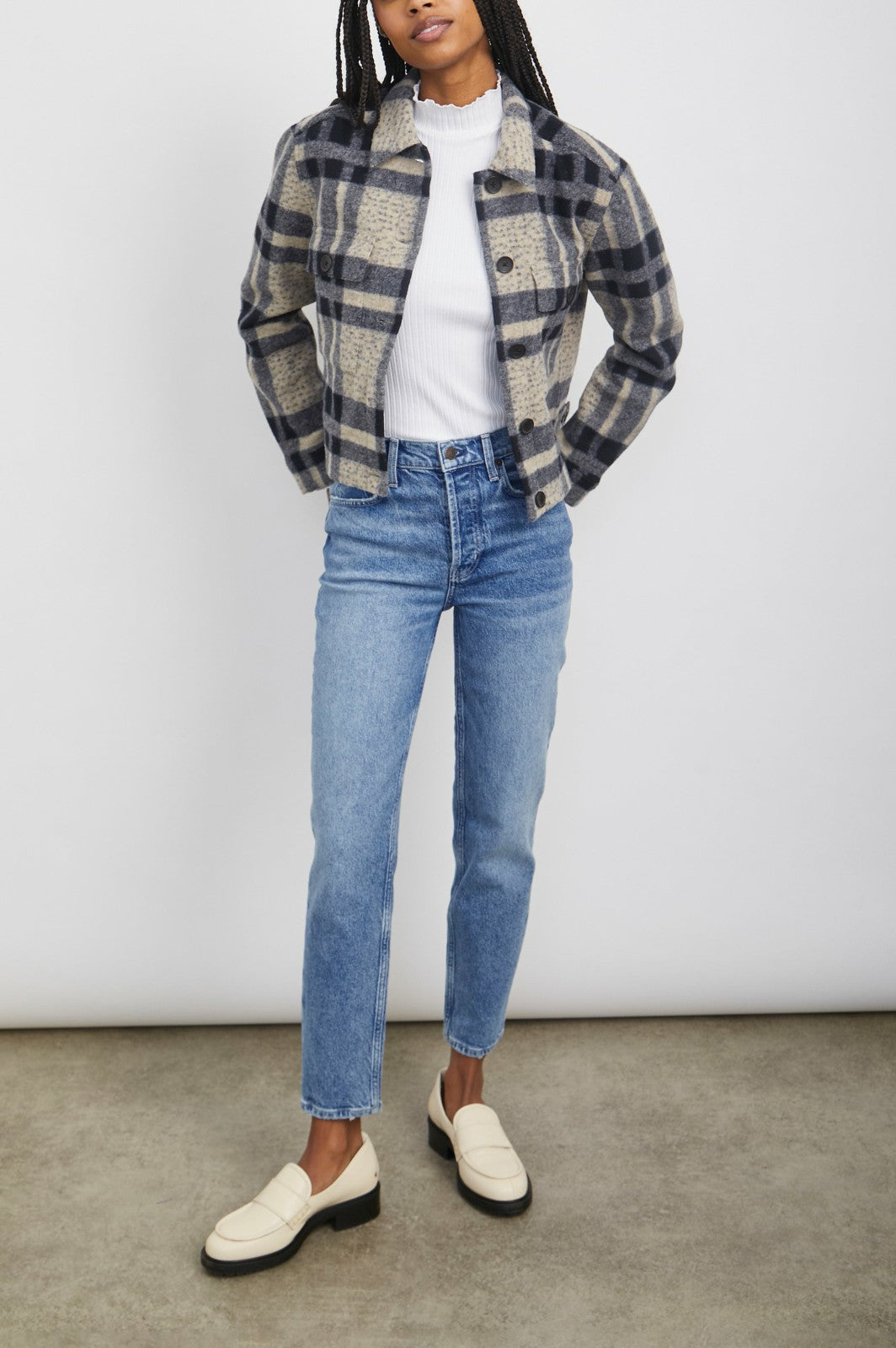 STEFFI JACKET - TAN PACIFIC CHECK| Rails near me