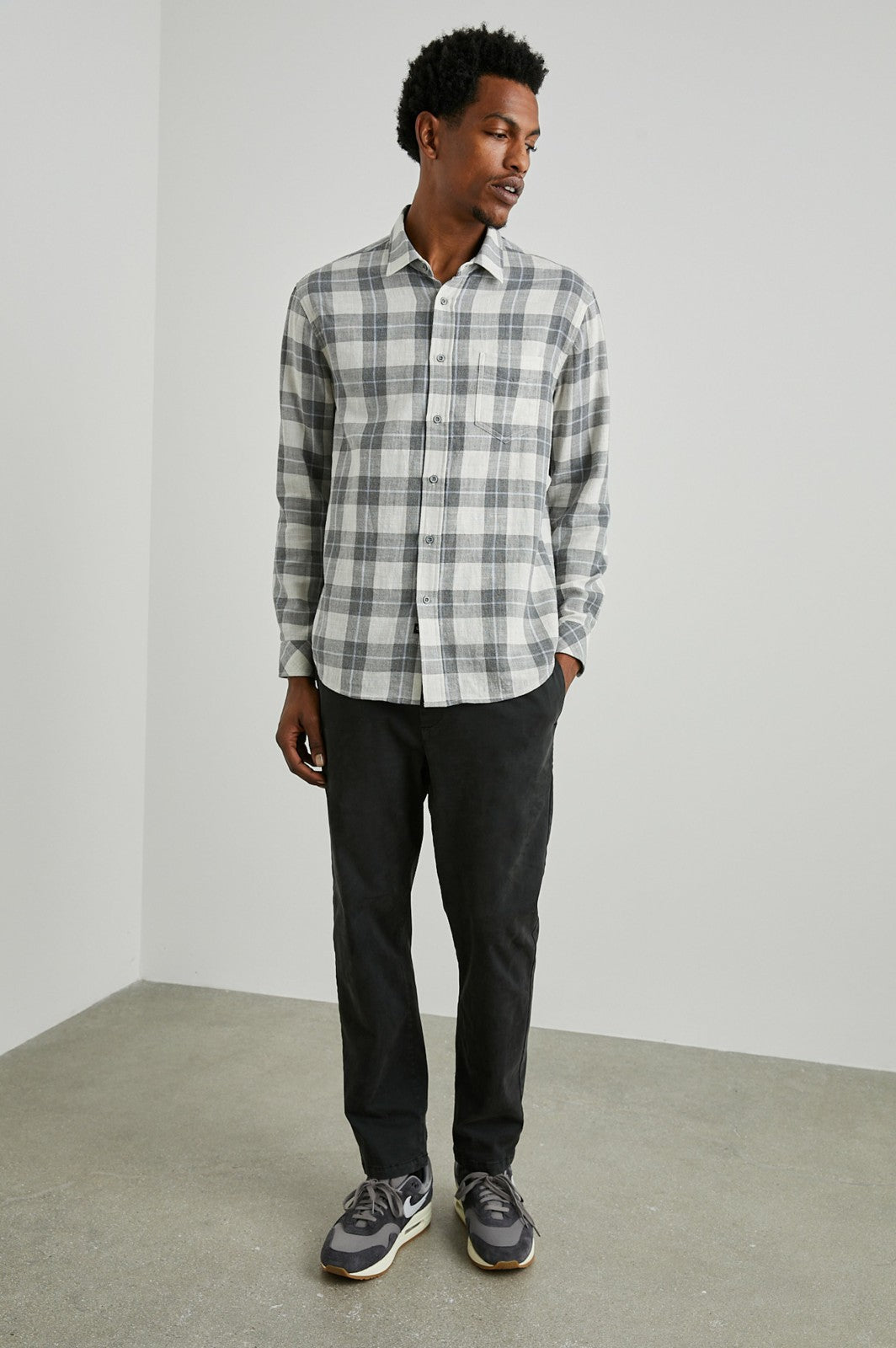 WYATT SHIRT - ANTHROCITE SKY MELANGE| Rails on sale