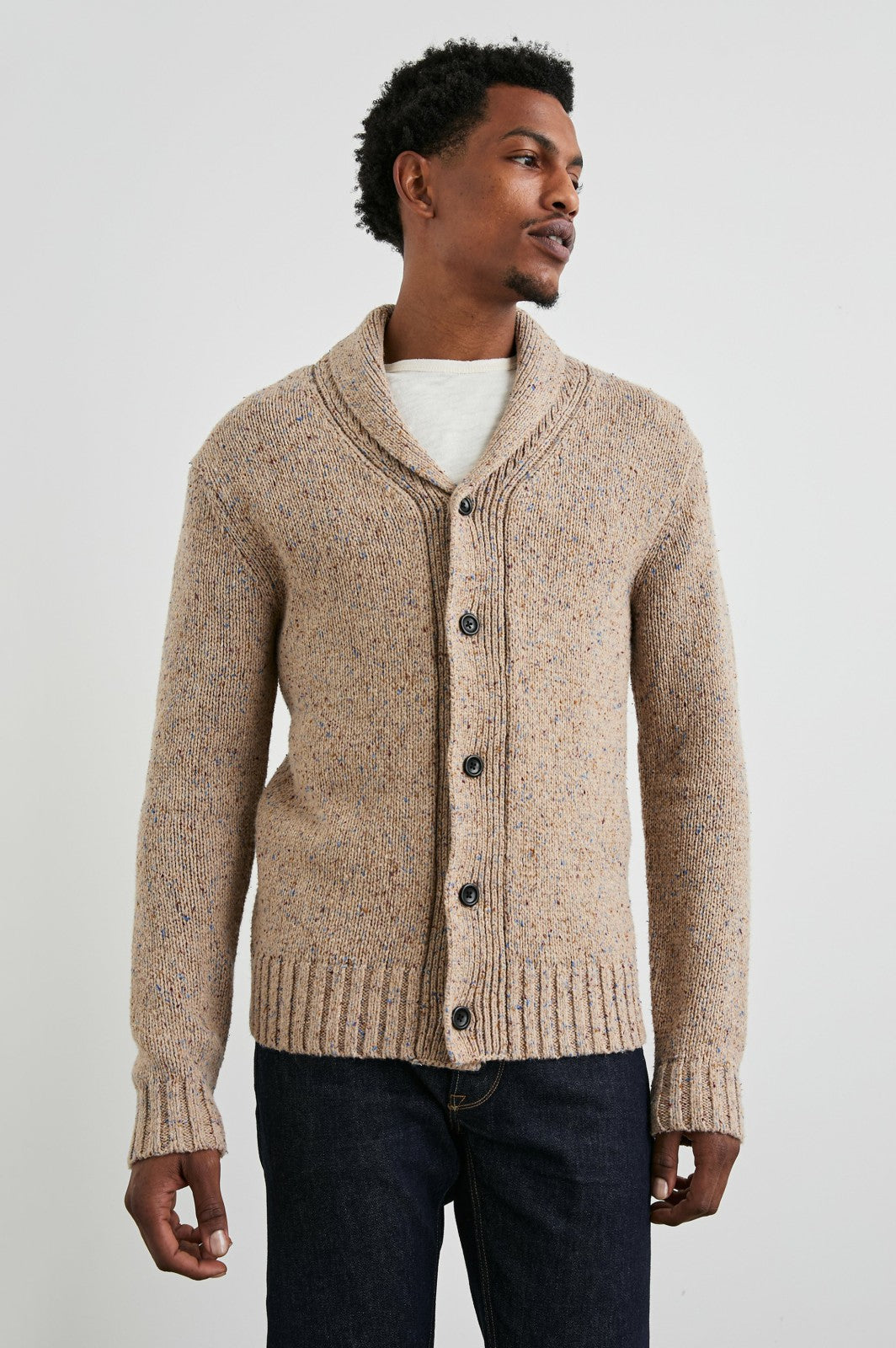 CORDEN CARDIGAN - OATMEAL SPECKLE| Rails outlet
