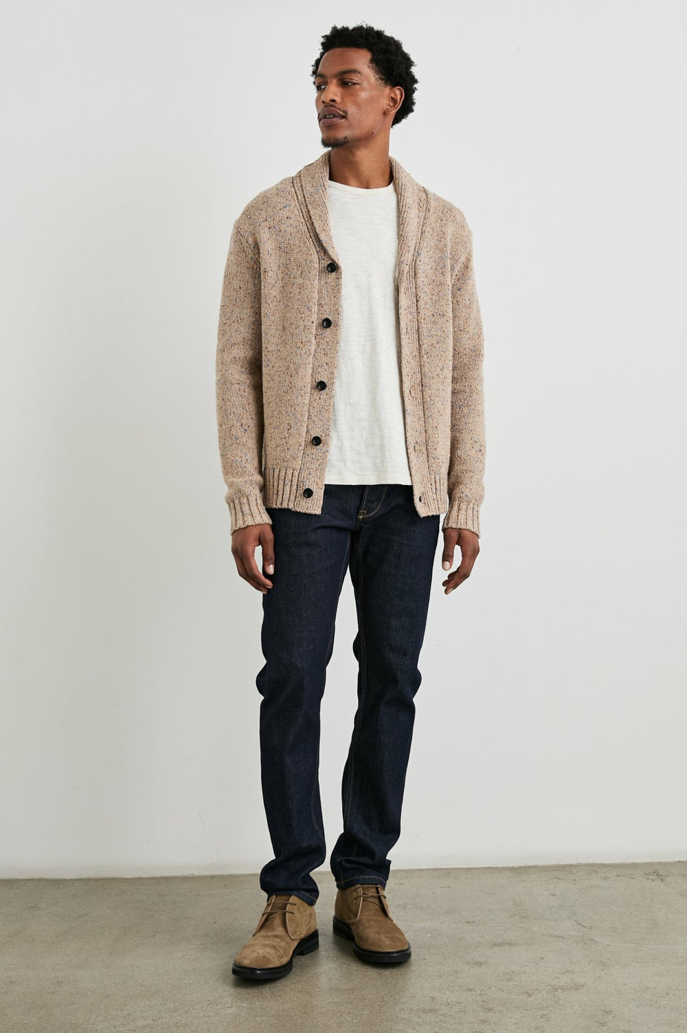 CORDEN CARDIGAN - OATMEAL SPECKLE| Rails outlet