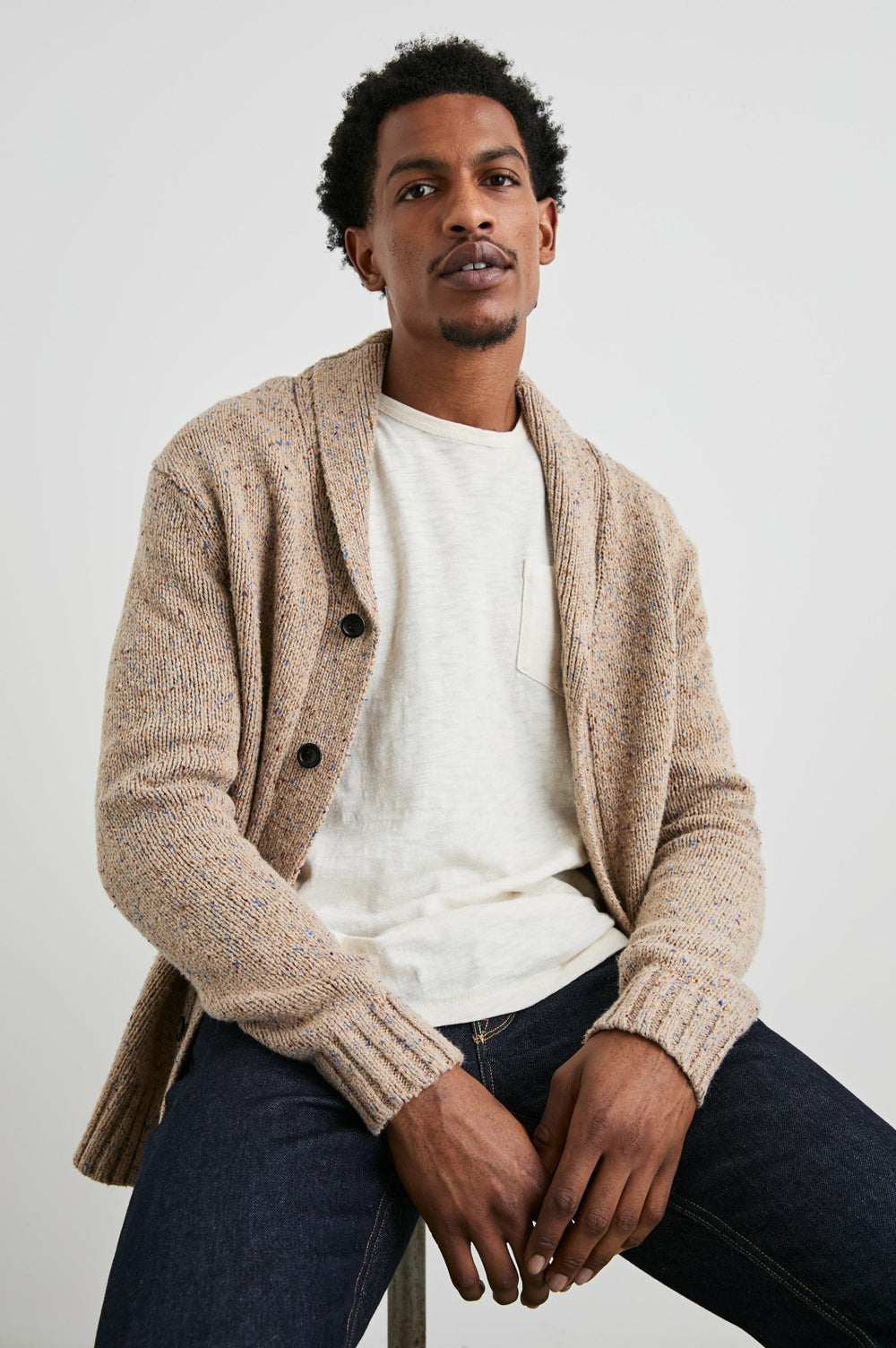 CORDEN CARDIGAN - OATMEAL SPECKLE| Rails outlet