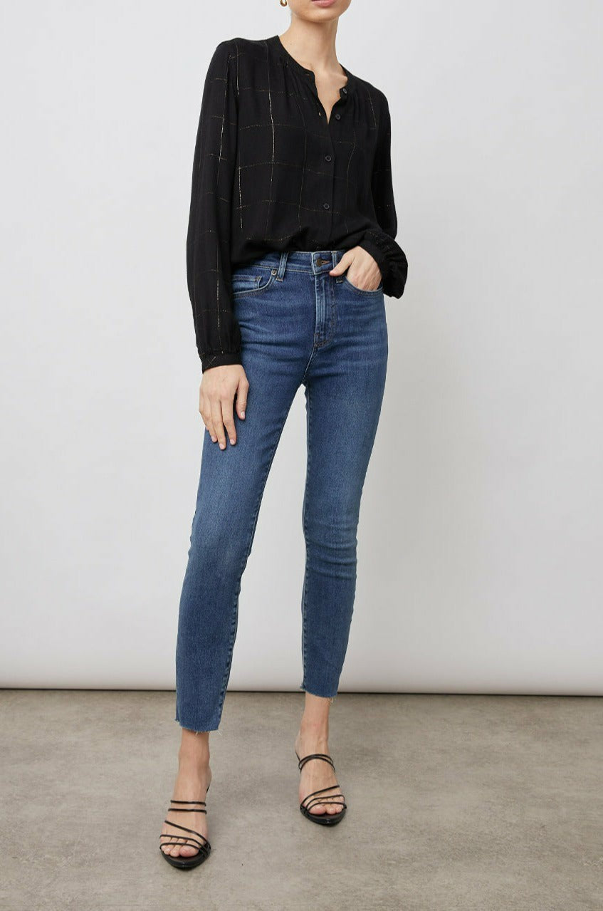 ELOISE TOP - EBONY TINSEL| Rails outlet