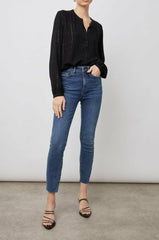 ELOISE TOP - EBONY TINSEL| Rails outlet