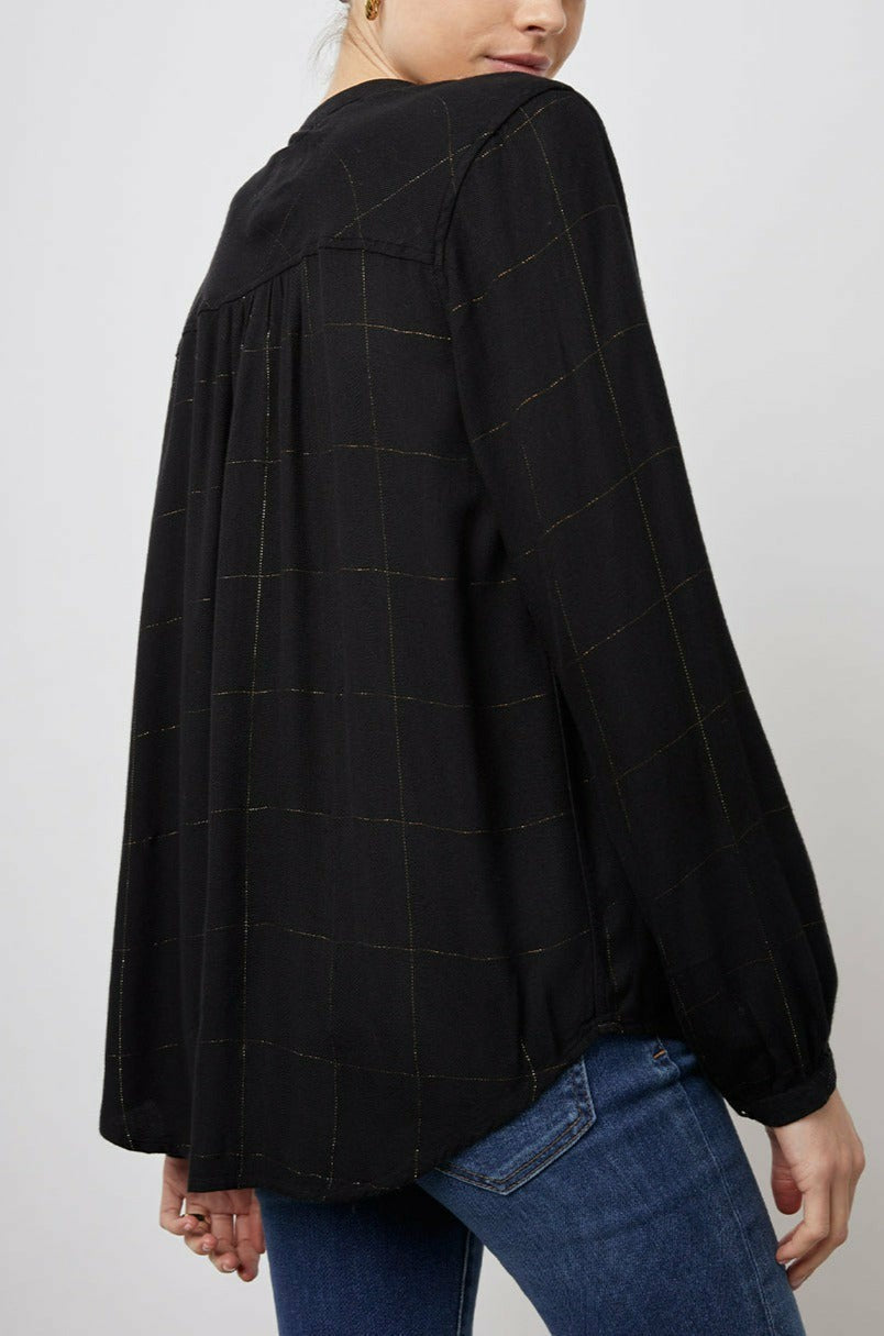 ELOISE TOP - EBONY TINSEL| Rails outlet
