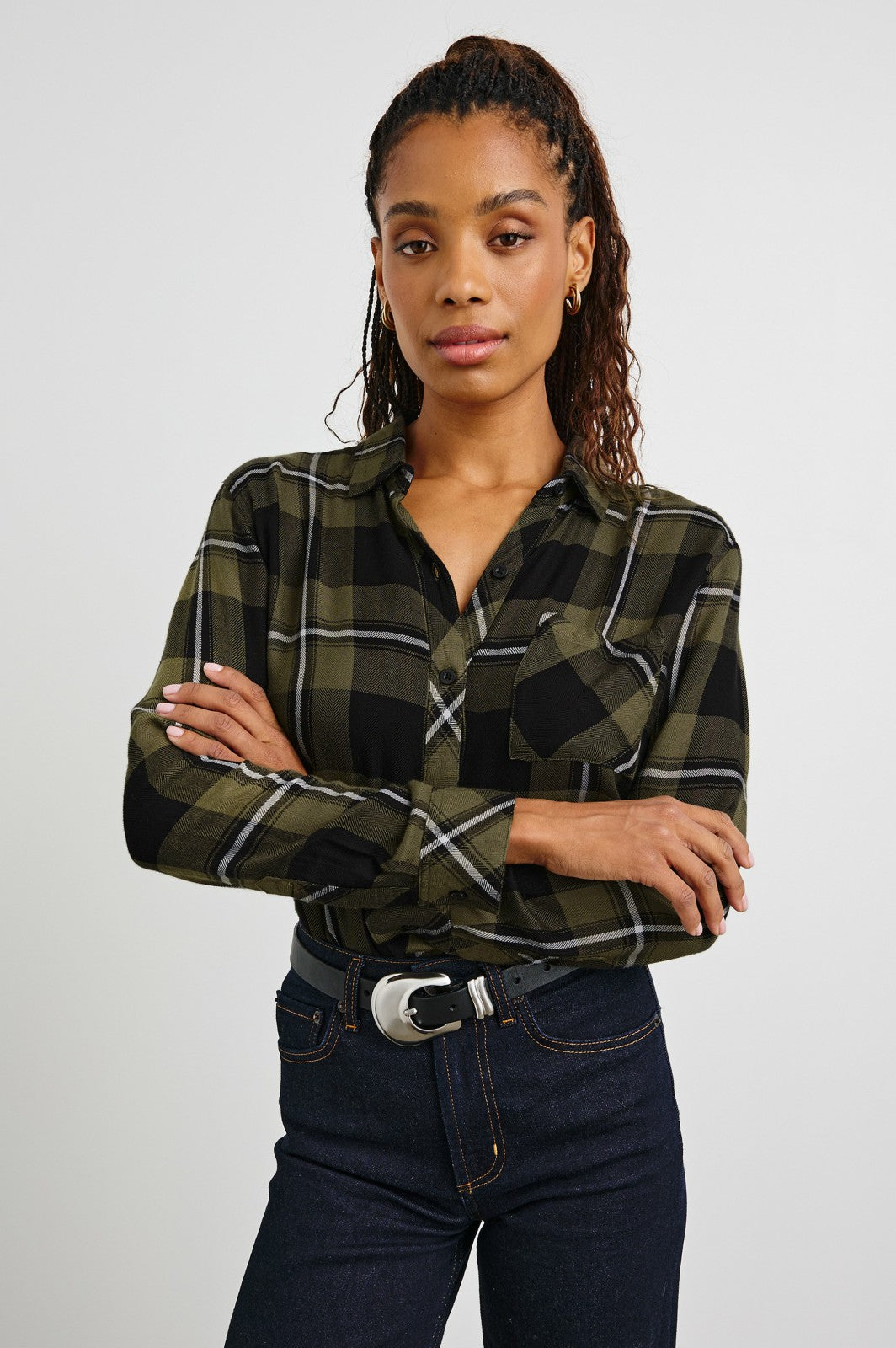 HUNTER SHIRT - BLACK OLIVE IVORY| Rails near me