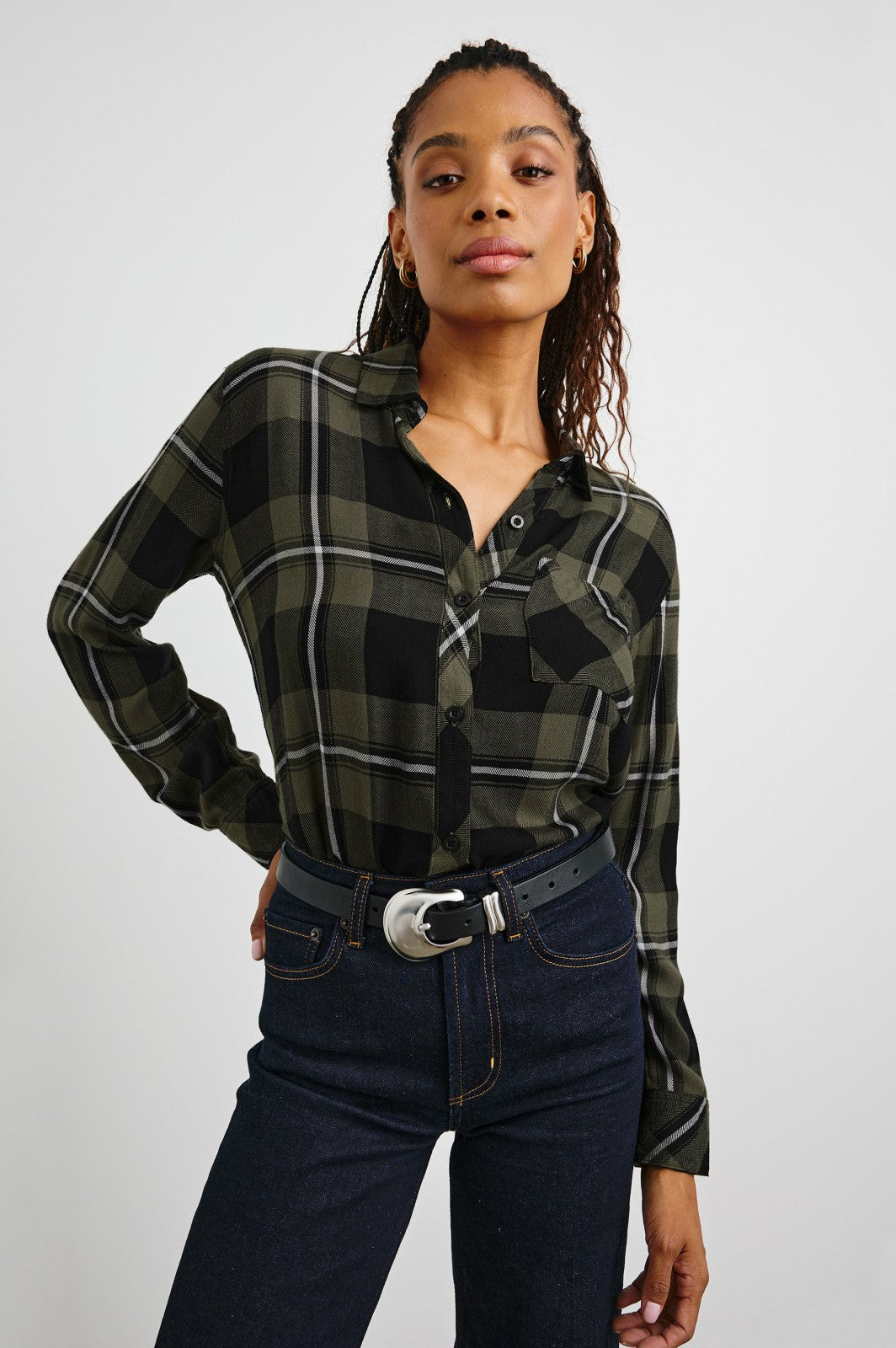 HUNTER SHIRT - BLACK OLIVE IVORY| Rails near me