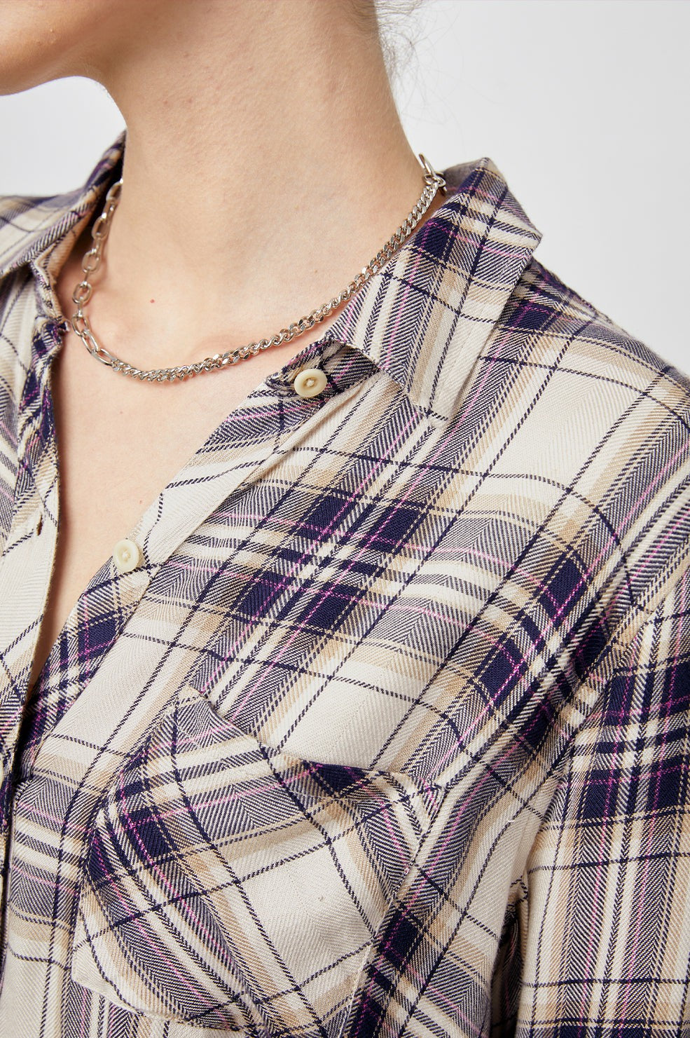 HUNTER SHIRT - STONE NAVY FUCSHIA| Rails US
