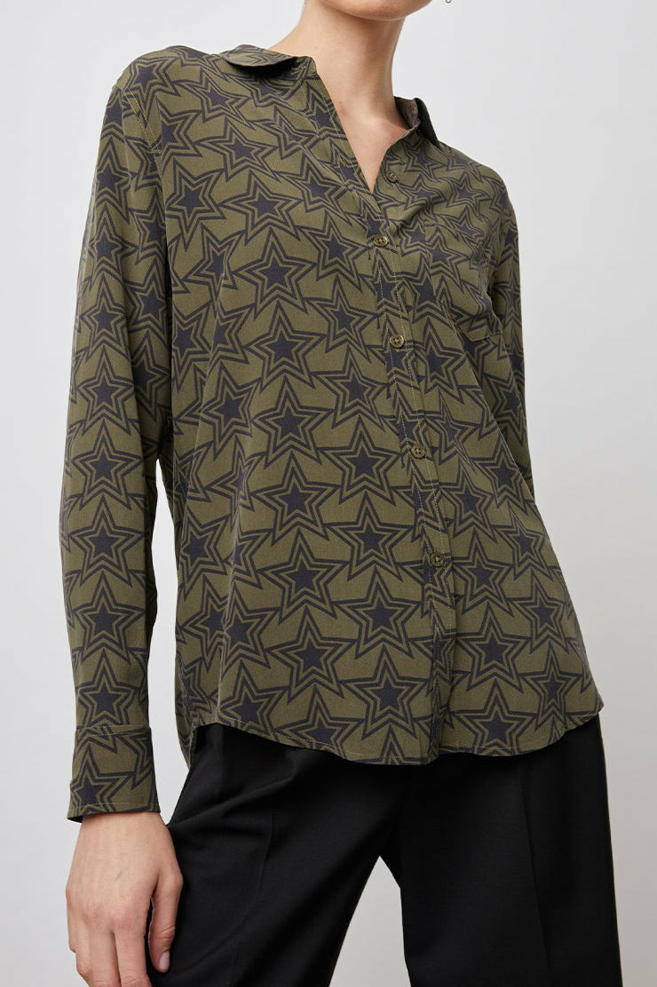 KATE SHIRT - OLIVE STARGAZE| Rails on sale