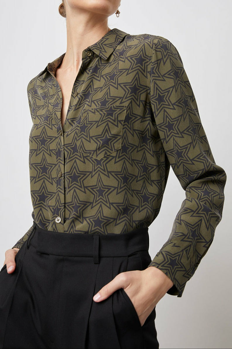 KATE SHIRT - OLIVE STARGAZE| Rails on sale