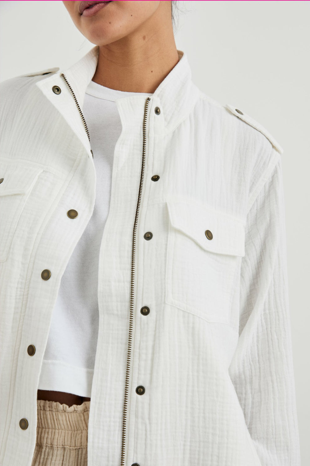 COLLINS JACKET - GAUZE WHITE| Rails on sale