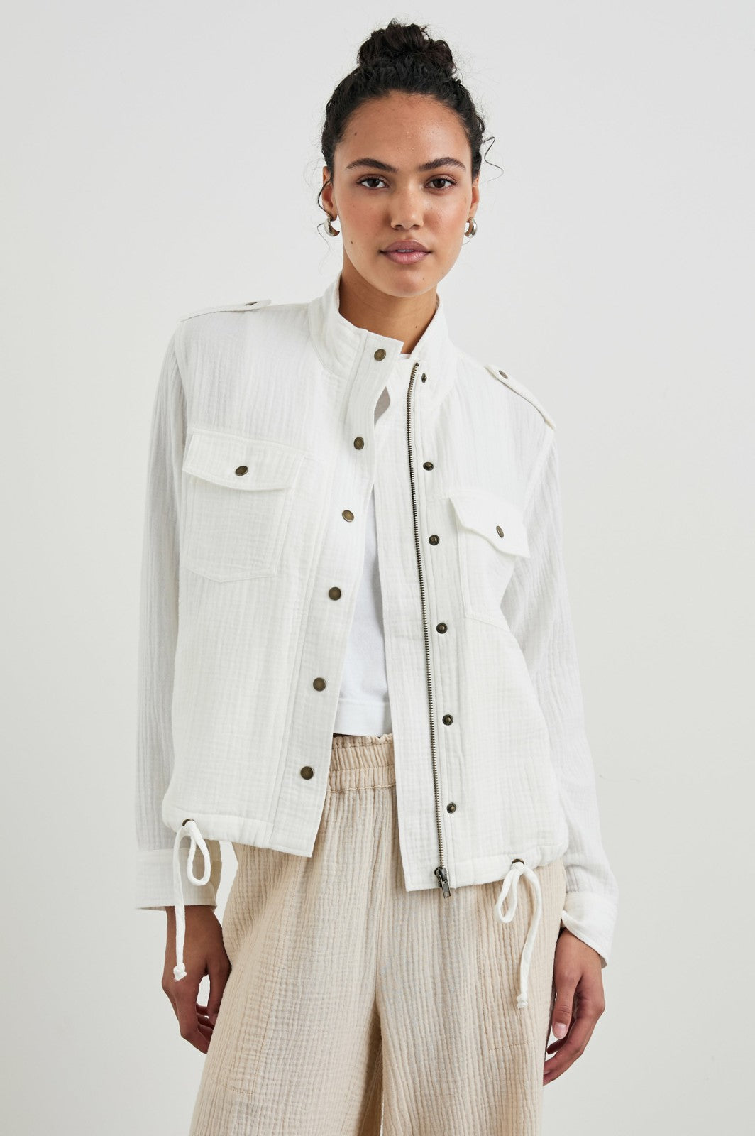 COLLINS JACKET - GAUZE WHITE| Rails on sale