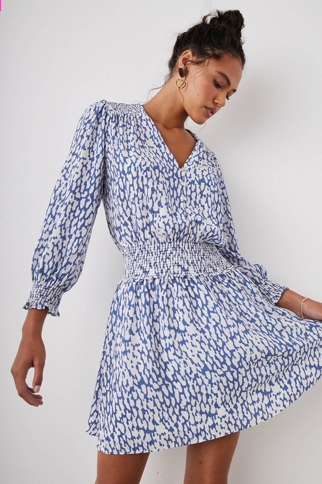 ZANA DRESS - COBALT STATIC LEOPARD| Rails near me