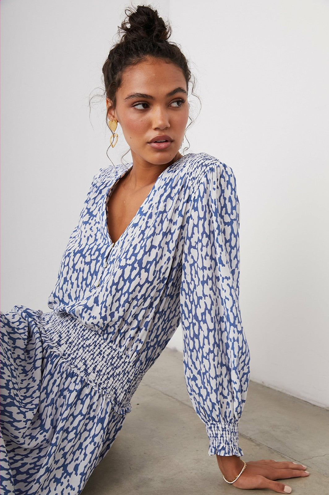 ZANA DRESS - COBALT STATIC LEOPARD| Rails near me