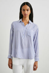 ELLE SHIRT - BLUE WHITE STRIPE| Rails US