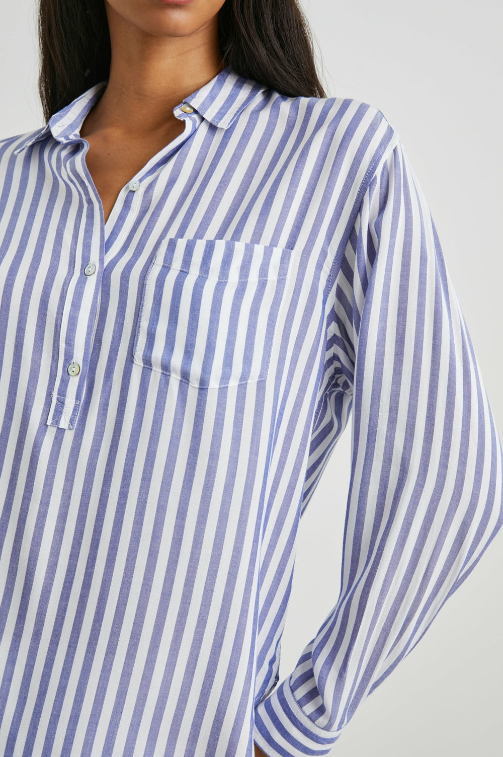 ELLE SHIRT - BLUE WHITE STRIPE| Rails US