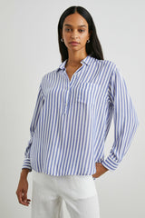 ELLE SHIRT - BLUE WHITE STRIPE| Rails US