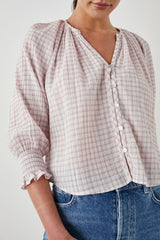 MARIAH TOP - SOFT ROSE CHECK| Rails US