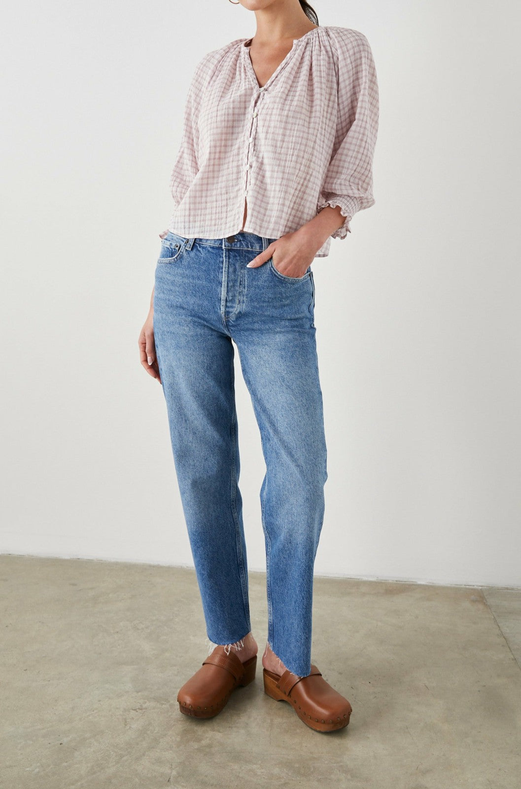 MARIAH TOP - SOFT ROSE CHECK| Rails US
