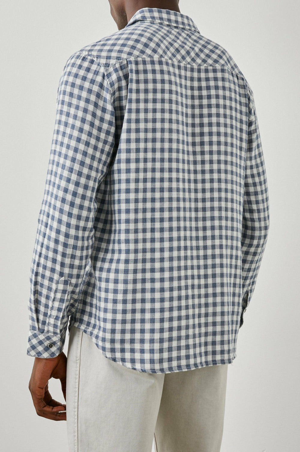 WYATT SHIRT - NAVY GINGHAM MELANGE| Rails discount