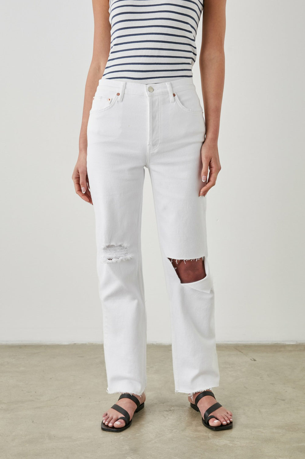 TOPANGA STRAIGHT - SALT WHITE DISTRESS| Rails outlet