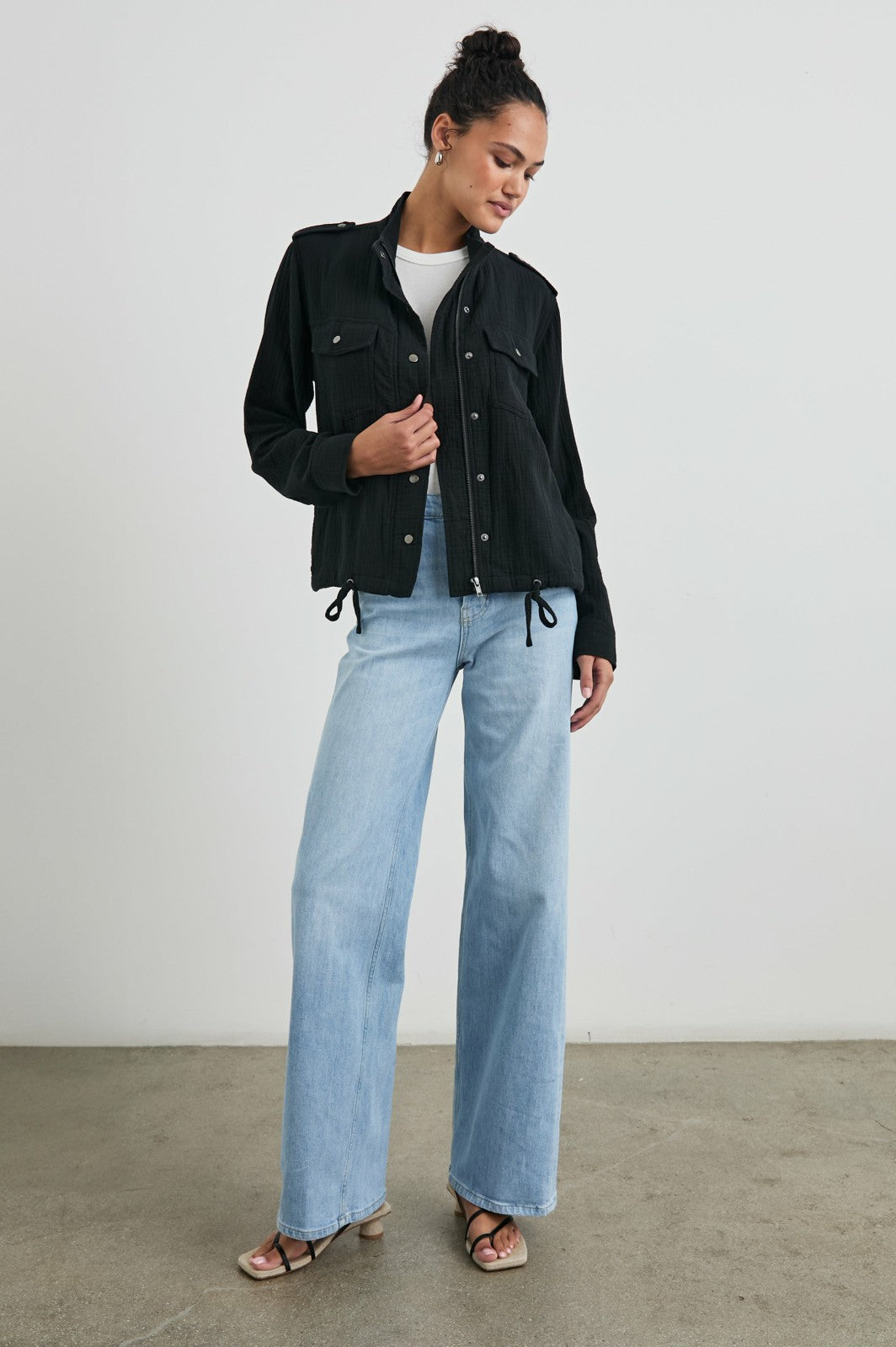 COLLINS JACKET - GAUZE BLACK| Rails US