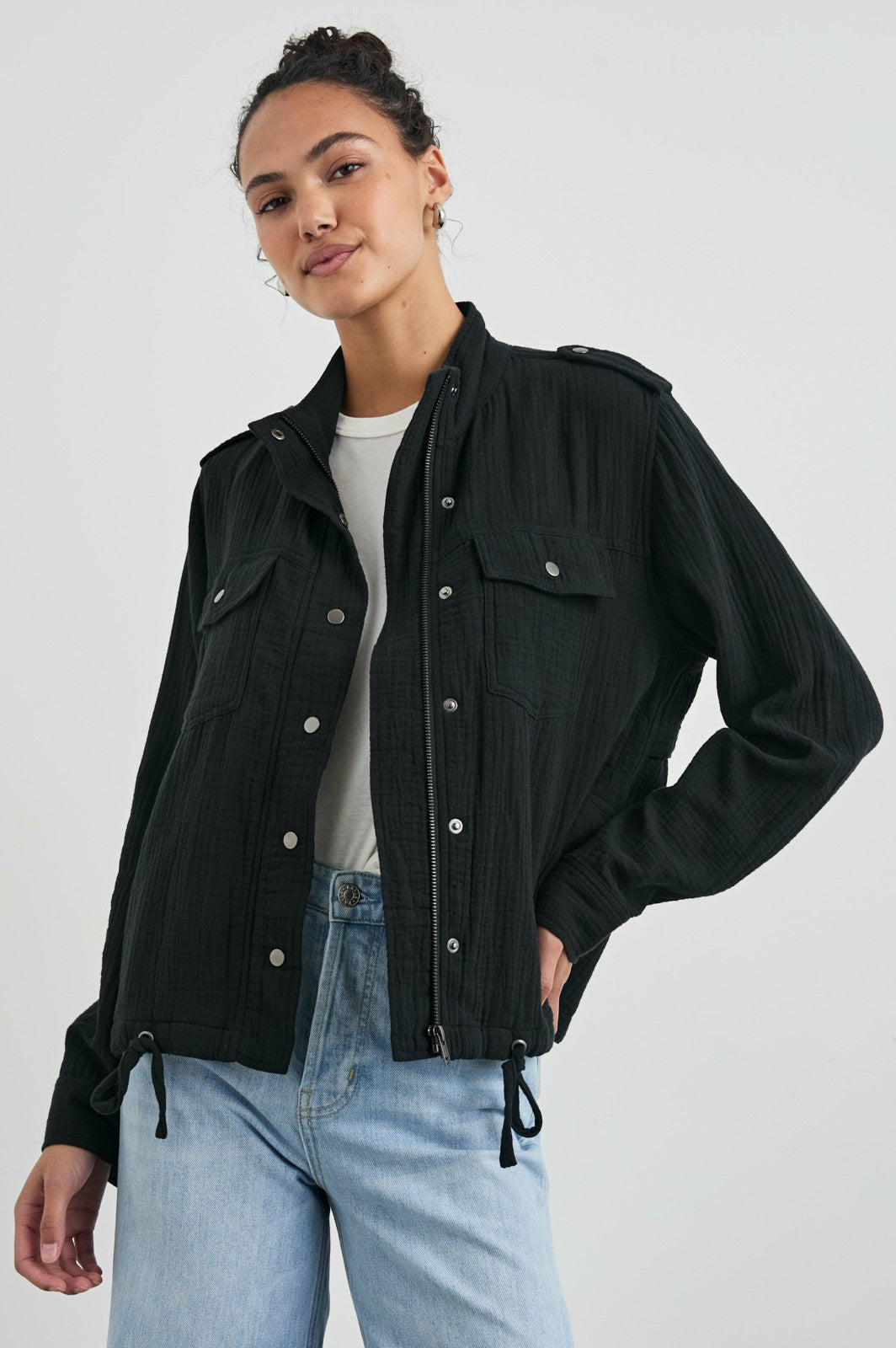 COLLINS JACKET - GAUZE BLACK| Rails US