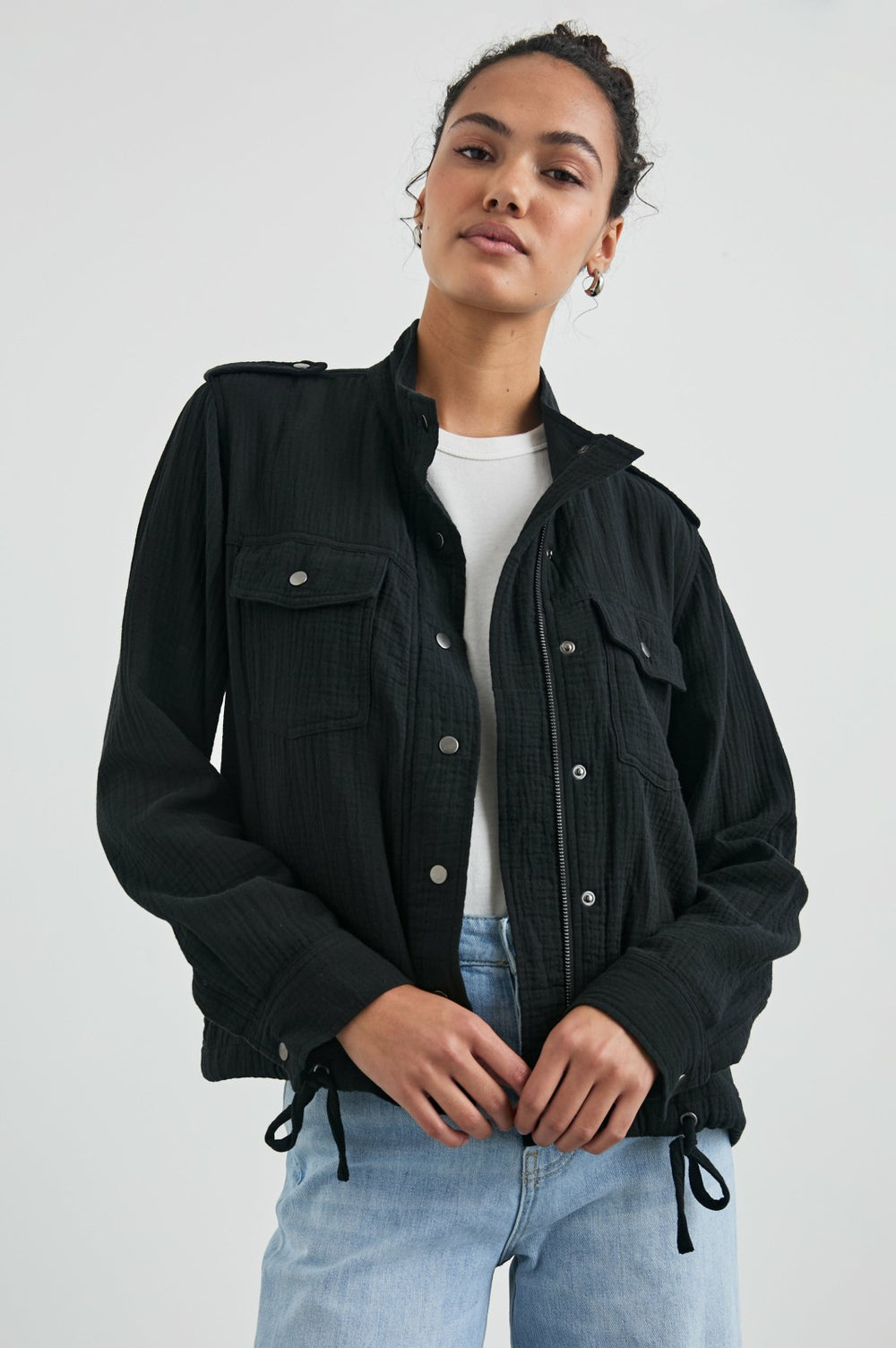 COLLINS JACKET - GAUZE BLACK| Rails US
