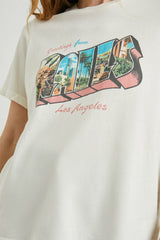BOYFRIEND T-SHIRT - RAILS LOS ANGELES ECRU| Rails outlet