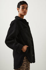 CONNIE SHIRT JACKET - BLACK TEDDY| Rails on sale