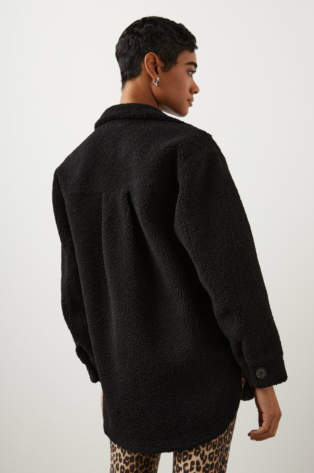 CONNIE SHIRT JACKET - BLACK TEDDY| Rails on sale