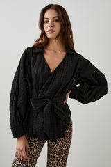 EILEEN TOP - BLACK SEERSUCKER| Rails outlet