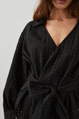 EILEEN TOP - BLACK SEERSUCKER| Rails outlet