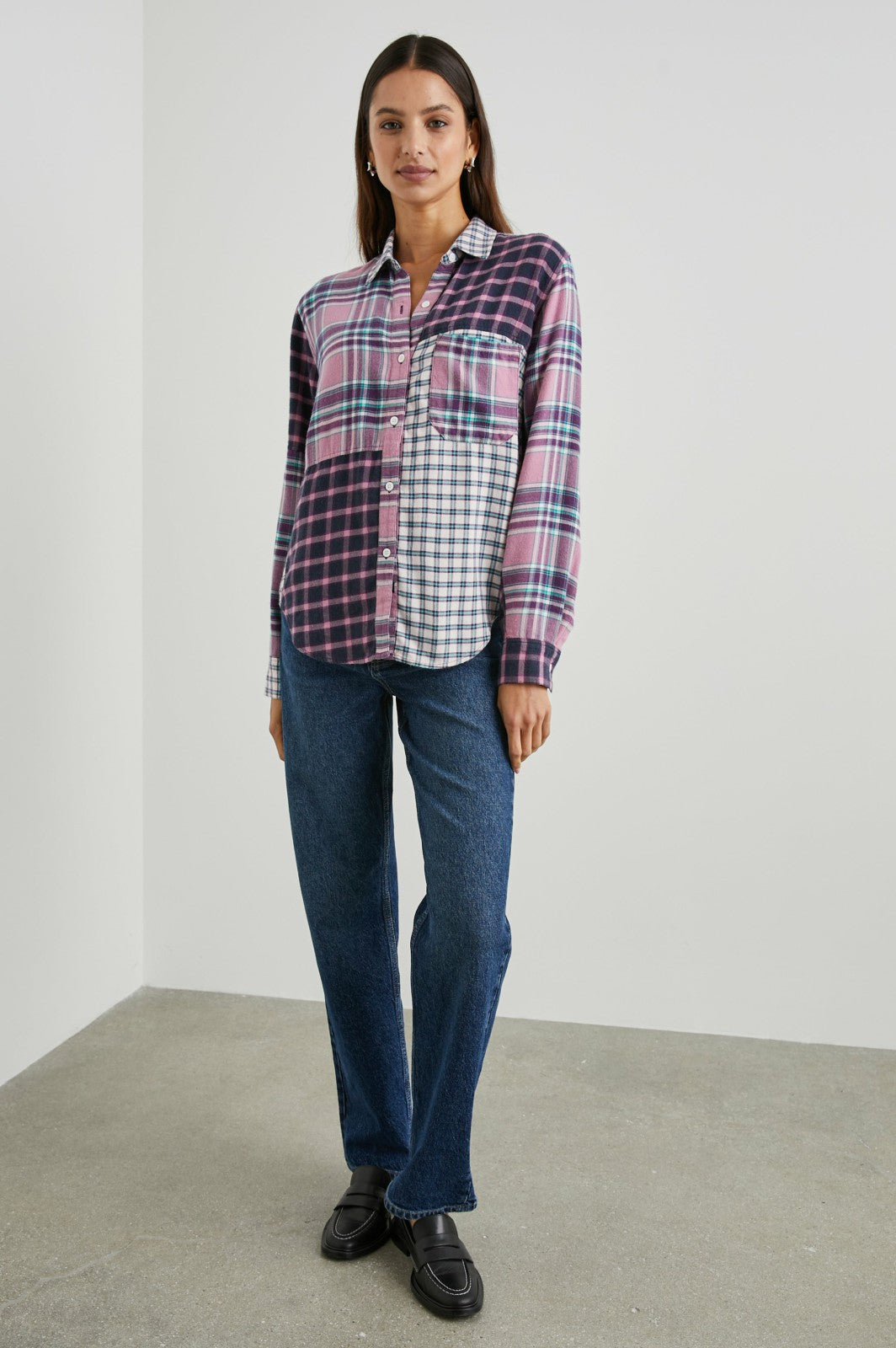 LAKIN SHIRT - ROSE AGAVE 
MIXED PLAID| Rails outlet