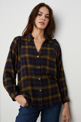 LAUREN SHIRT - NAVY HAZELNUT PINK| Rails discount