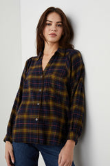LAUREN SHIRT - NAVY HAZELNUT PINK| Rails discount