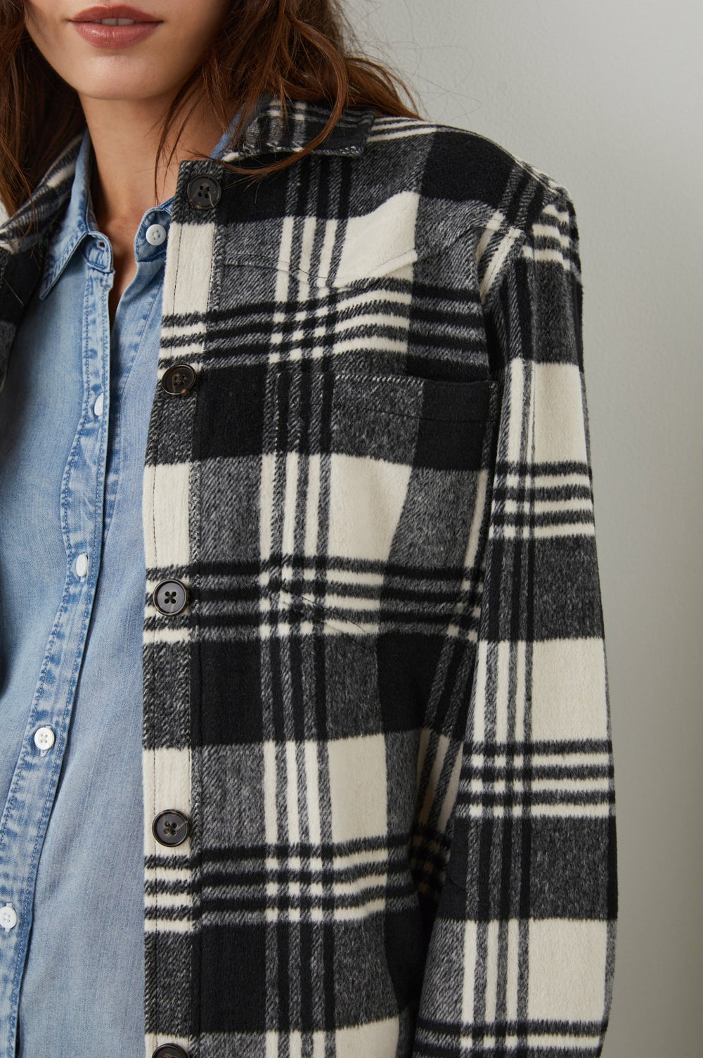 TRIPP SHIRT JACKET - OYSTER BLACK| Rails discount