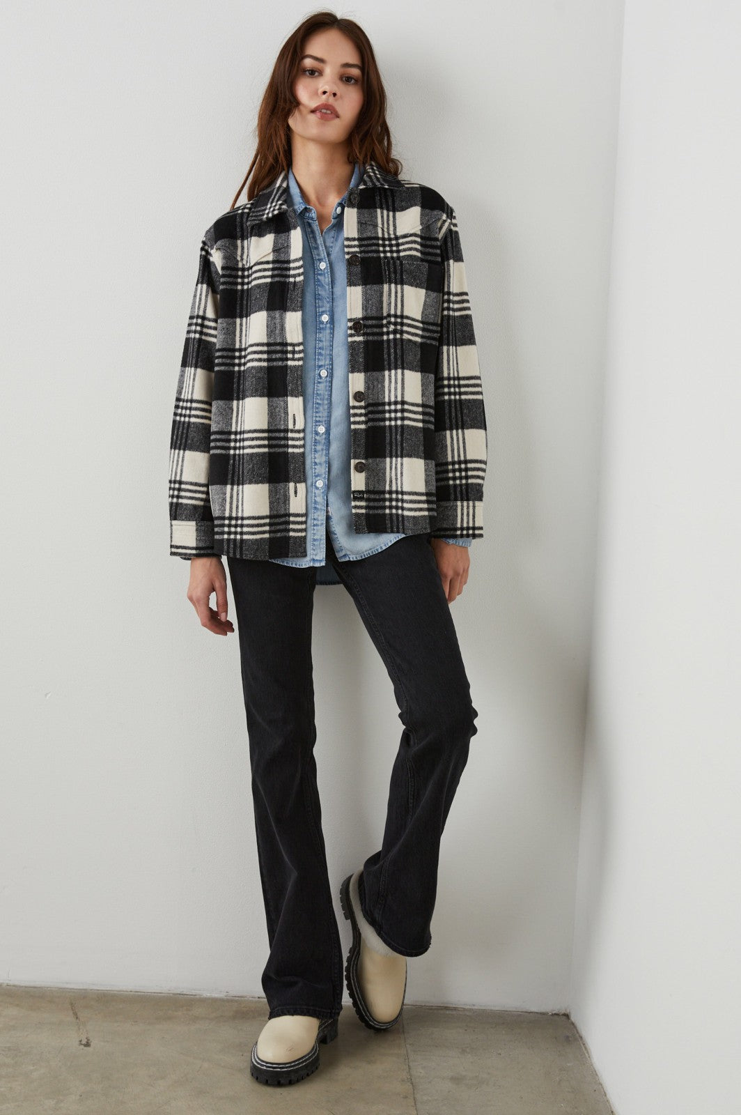 TRIPP SHIRT JACKET - OYSTER BLACK| Rails discount