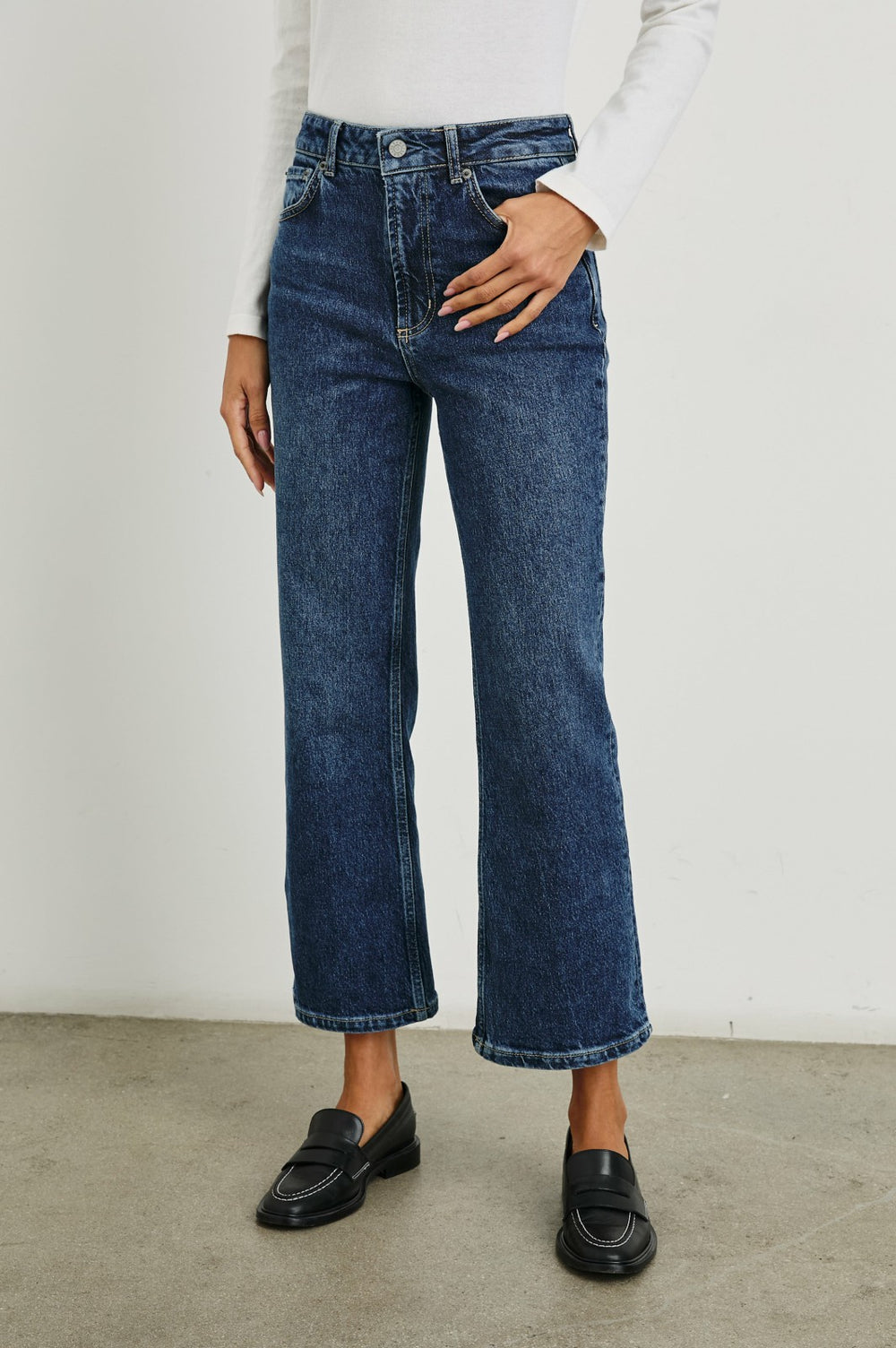 SUNSET CROP SLIM FLARE - COLLEGIATE BLUE| Rails discount