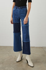 GETTY CROP WIDE LEG - INDIGO PATCHWORK| Rails on sale