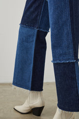 GETTY CROP WIDE LEG - INDIGO PATCHWORK| Rails on sale
