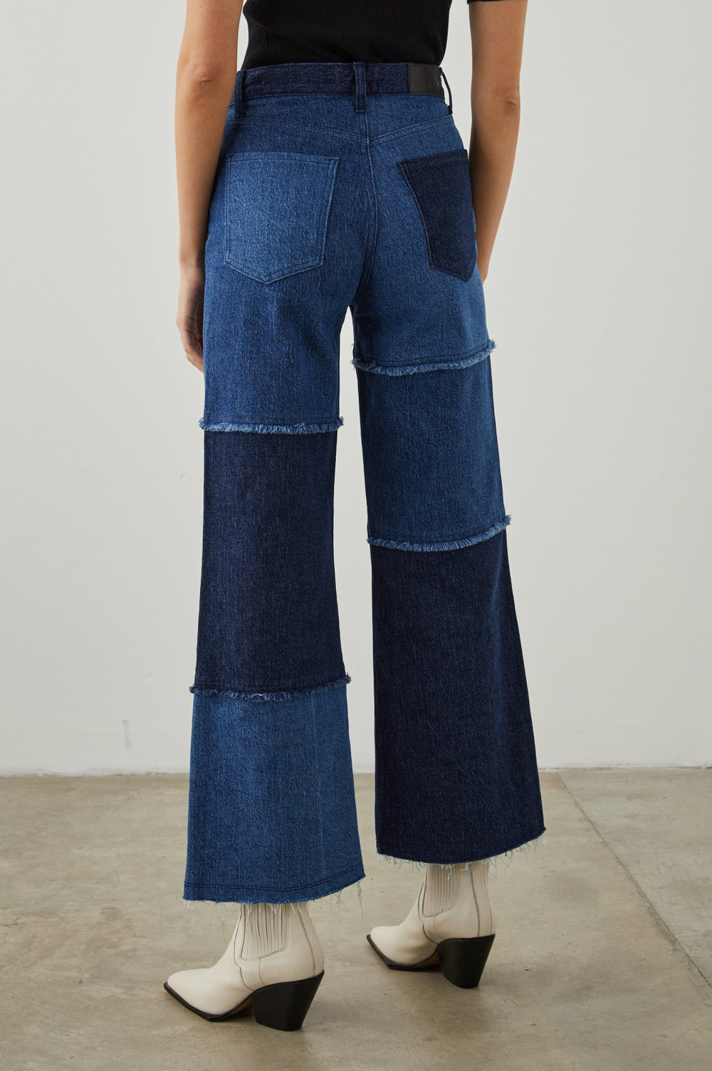GETTY CROP WIDE LEG - INDIGO PATCHWORK| Rails on sale