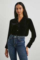 ANDREA TOP - BLACK VELVET| Rails online
