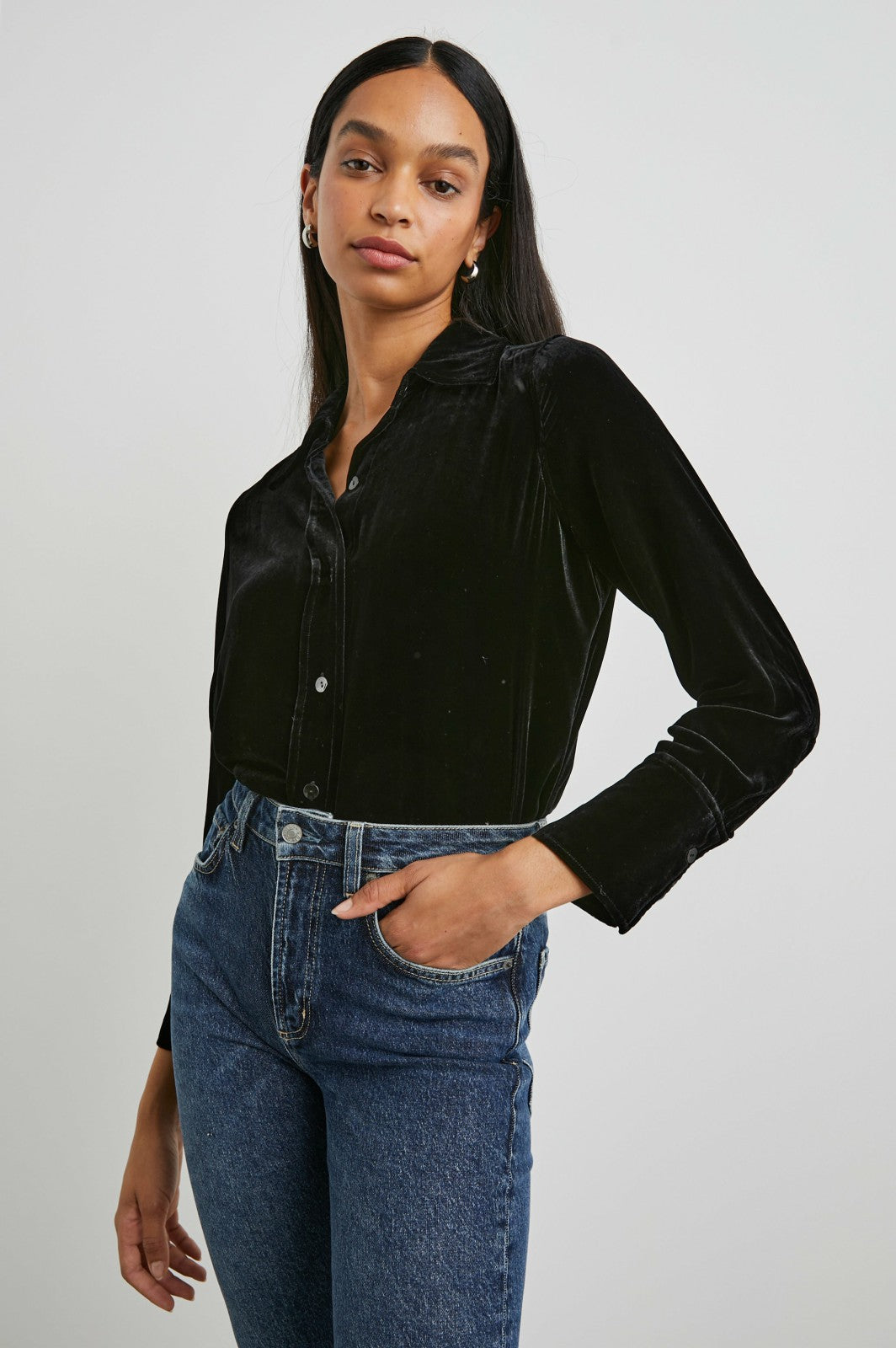 ANDREA TOP - BLACK VELVET| Rails online